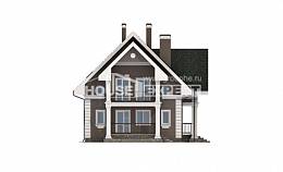 140-003-П Проект двухэтажного дома мансардой, гараж, уютный загородный дом из поризованных блоков, Актобе