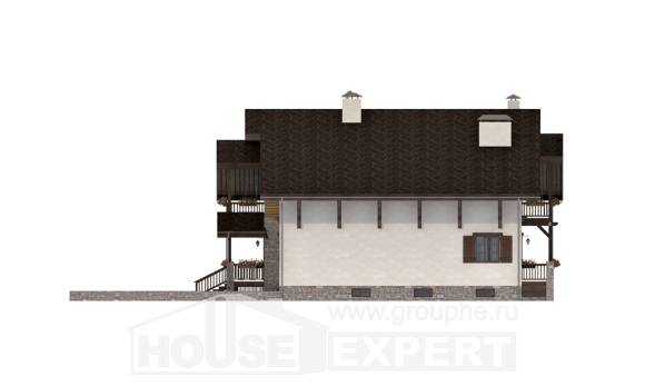 400-004-П Проект трехэтажного дома с мансардой, гараж, просторный загородный дом из кирпича Темиртау, House Expert