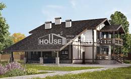 250-002-П Проект двухэтажного дома мансардой, гараж, средний загородный дом из кирпича, Тараз