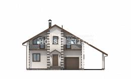 150-003-Л Проект двухэтажного дома мансардный этаж и гаражом, современный домик из газобетона, Уральск
