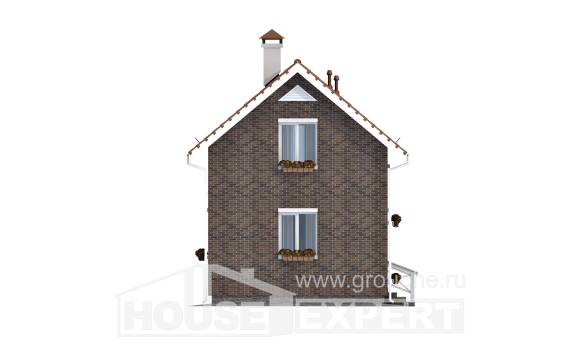 045-001-Л Проект двухэтажного дома с мансардой, дешевый домик из теплоблока Уральск, House Expert