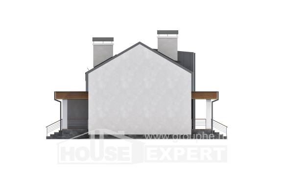 120-004-П Проект двухэтажного дома мансардный этаж, простой загородный дом из газосиликатных блоков, Шымкент