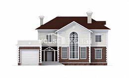 380-001-Л Проект двухэтажного дома, гараж, современный загородный дом из кирпича Тараз, House Expert