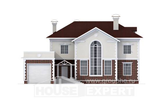 380-001-Л Проект двухэтажного дома, гараж, большой домик из кирпича, Алма-Ата