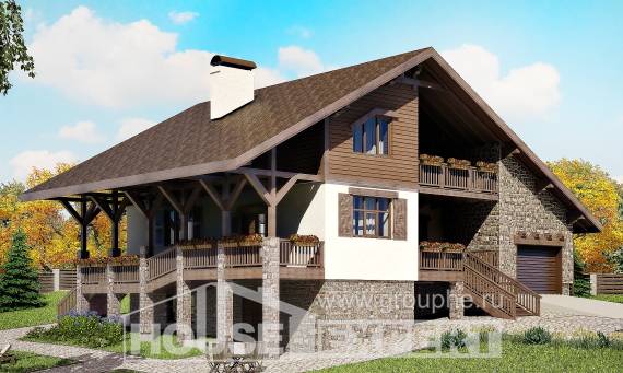 300-003-П Проект трехэтажного дома мансардный этаж и гаражом, красивый загородный дом из кирпича Темиртау, House Expert