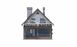 130-003-Л Проект двухэтажного дома мансардой, уютный коттедж из керамзитобетонных блоков Актау, House Expert