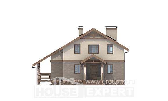 160-010-Л Проект двухэтажного дома с мансардным этажом, современный домик из бризолита Актобе, House Expert