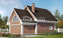 185-003-П Проект двухэтажного дома мансардой, гараж, простой дом из поризованных блоков Уральск, House Expert