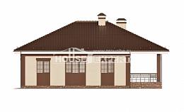 160-015-П Проект одноэтажного дома, гараж, экономичный загородный дом из бризолита Алма-Ата, House Expert