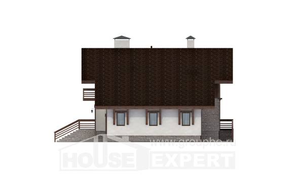 420-001-П Проект трехэтажного дома с мансардным этажом, гараж, уютный коттедж из кирпича, Жанаозен