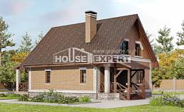 160-011-Л Проект двухэтажного дома с мансардой, компактный загородный дом из газобетона, House Expert