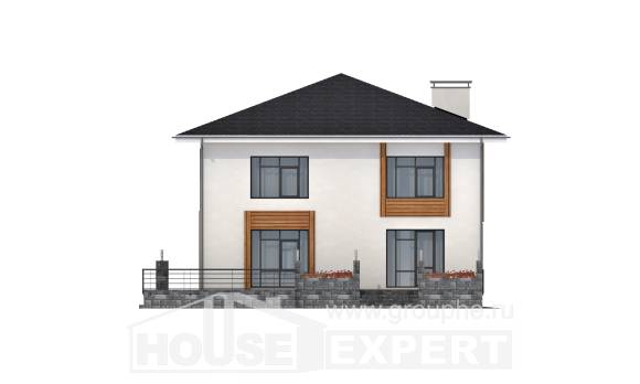 180-015-П Проект двухэтажного дома, простой дом из твинблока Туркестан, House Expert