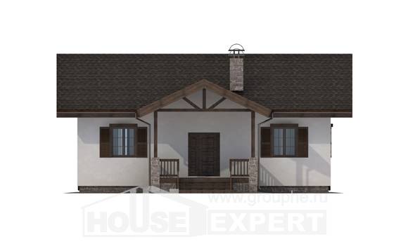 090-002-П Проект одноэтажного дома, небольшой загородный дом из кирпича, Тараз