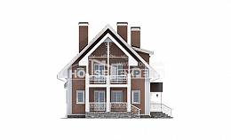 185-003-П Проект двухэтажного дома мансардный этаж, гараж, просторный коттедж из пеноблока, Рудный