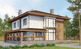 305-001-П Проект двухэтажного дома, гараж, современный дом из арболита, Алма-Ата