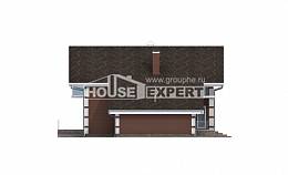 180-001-Л Проект двухэтажного дома мансардой, гараж, современный домик из теплоблока, Шымкент