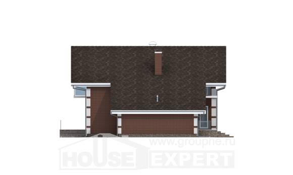 180-001-Л Проект двухэтажного дома мансардой и гаражом, классический дом из газосиликатных блоков, Талдыкорган