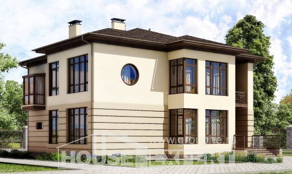 300-006-П Проект двухэтажного дома, гараж, красивый загородный дом из кирпича, Шымкент