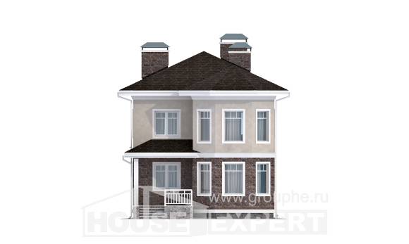 120-001-Л Проект двухэтажного дома, небольшой коттедж из керамзитобетонных блоков, House Expert