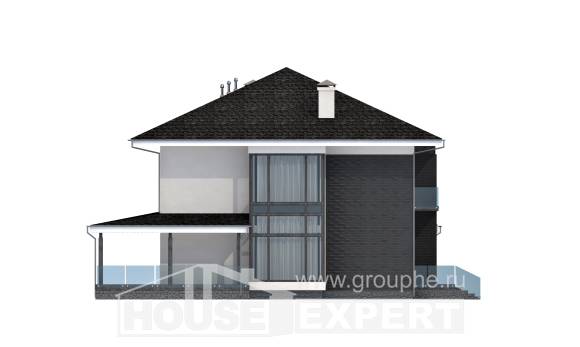 245-002-П Проект двухэтажного дома и гаражом, простой домик из блока, Атырау