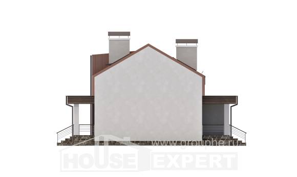 120-004-Л Проект двухэтажного дома мансардный этаж, небольшой загородный дом из поризованных блоков Уральск, House Expert