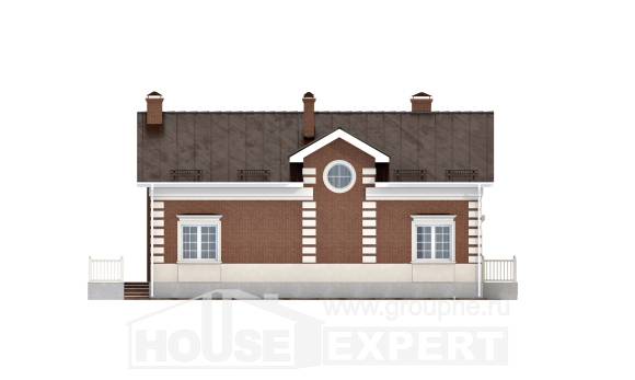 160-009-П Проект двухэтажного дома мансардный этаж, бюджетный домик из теплоблока Темиртау, House Expert