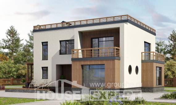 215-002-Л Проект двухэтажного дома, классический домик из арболита Костанай, House Expert
