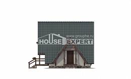 070-003-П Проект двухэтажного дома с мансардой, скромный коттедж из бревен Астана, House Expert