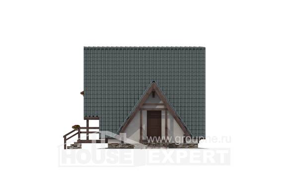 070-003-П Проект двухэтажного дома с мансардой, простой загородный дом из бревен, House Expert