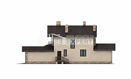 220-001-Л Проект двухэтажного дома с мансардой, гараж, классический дом из бризолита, Семей