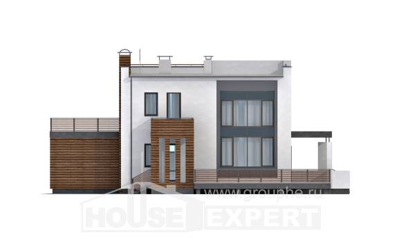 220-003-П Проект двухэтажного дома и гаражом, классический коттедж из керамзитобетонных блоков, Алма-Ата