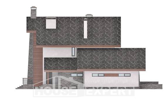 270-003-Л Проект двухэтажного дома мансардный этаж, гараж, классический коттедж из пеноблока, Усть-Каменогорск