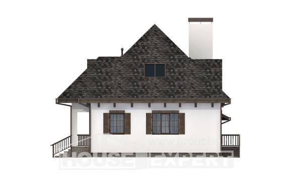 110-002-Л Проект двухэтажного дома мансардой, гараж, уютный загородный дом из газобетона, Рудный