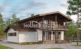 180-018-Л Проект двухэтажного дома с мансардой, гараж, недорогой домик из газосиликатных блоков Талдыкорган, House Expert