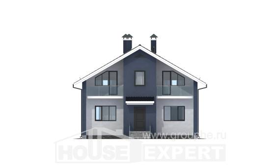 150-005-П Проект двухэтажного дома с мансардой, классический домик из газосиликатных блоков, Тараз