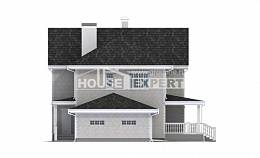 190-001-Л Проект двухэтажного дома, гараж, простой коттедж из кирпича Рудный, House Expert