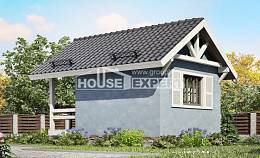 020-001-Л Проект одноэтажного дома, миниатюрный коттедж из бревен Темиртау, House Expert