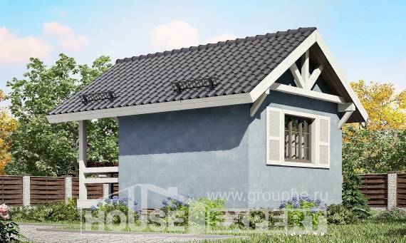 020-001-Л Проект одноэтажного дома, миниатюрный коттедж из бревен Темиртау, House Expert