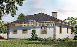 130-006-П Проект одноэтажного дома, гараж, классический загородный дом из керамзитобетонных блоков Караганда, House Expert