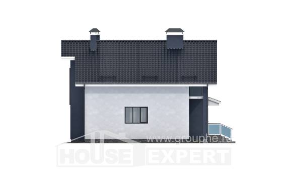 150-005-П Проект двухэтажного дома мансардой, современный загородный дом из газобетона, Кокшетау