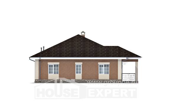 100-004-П Проект одноэтажного дома, небольшой загородный дом из твинблока Актобе, House Expert