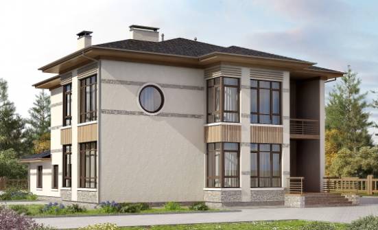 345-001-П Проект двухэтажного дома, современный домик из газобетона Экибастуз | Проекты домов от House Expert