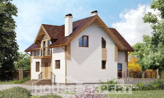 150-009-П  Проект двухэтажного дома, скромный коттедж из твинблока, Петропавловск