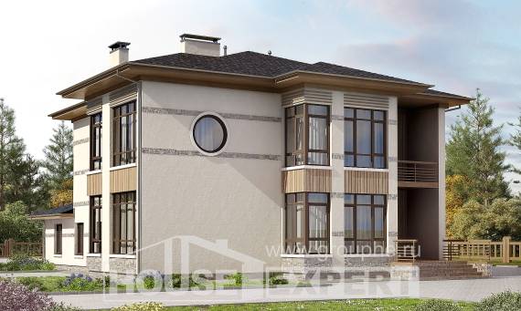 345-001-П Проект двухэтажного дома, огромный загородный дом из газосиликатных блоков Павлодар, House Expert