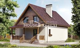 140-001-П Проект двухэтажного дома мансардой, бюджетный дом из пеноблока Павлодар, House Expert