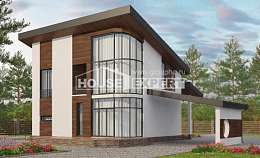 230-001-П Проект двухэтажного дома с мансардным этажом, просторный коттедж из кирпича Караганда, House Expert
