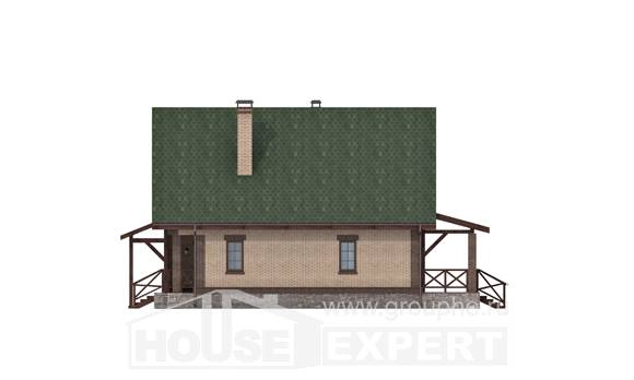 160-011-П Проект двухэтажного дома мансардный этаж, простой загородный дом из керамзитобетонных блоков, Кызылорда