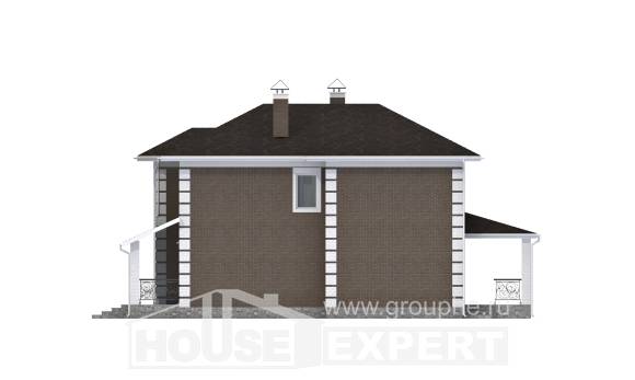 185-002-П Проект двухэтажного дома, небольшой коттедж из пеноблока Уральск, House Expert