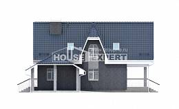 125-002-Л Проект двухэтажного дома мансардный этаж и гаражом, простой загородный дом из поризованных блоков, Кокшетау