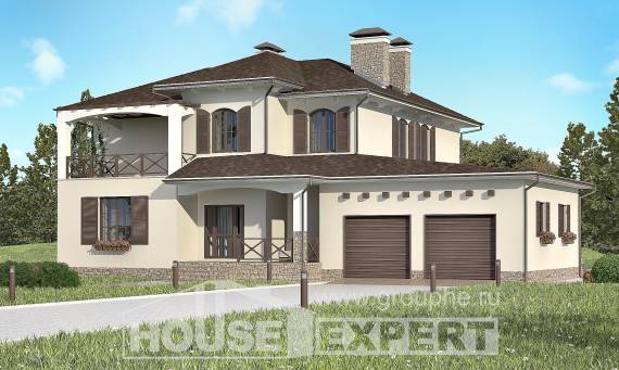 285-002-П Проект двухэтажного дома, гараж, огромный коттедж из кирпича Караганда, House Expert